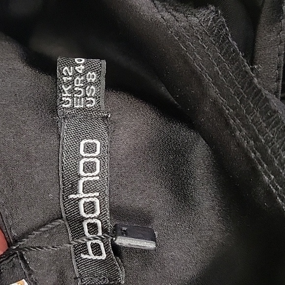 Boohoo Black Strappy Back One Shoulder Midi Dress Size 8 - Picture 13 of 17